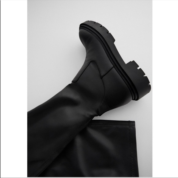 ZARA• over the knee stretch low heel boots - Picture 7 of 14